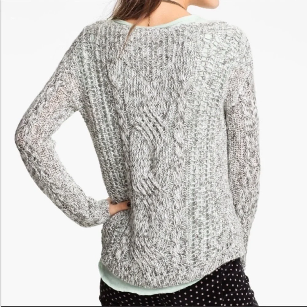 Free People Brown Pegasus Yarn West End Pullover Sweater SIZE MEDIUM